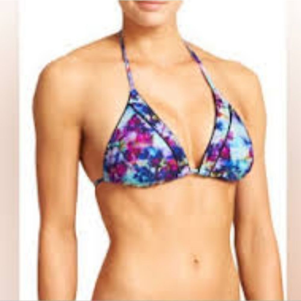 Athleta Floral Multi-color String Bikini Top - Size Medium